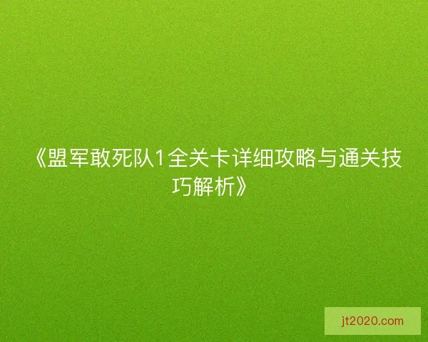《盟军敢死队1全关卡详细攻略与通关技巧解析》